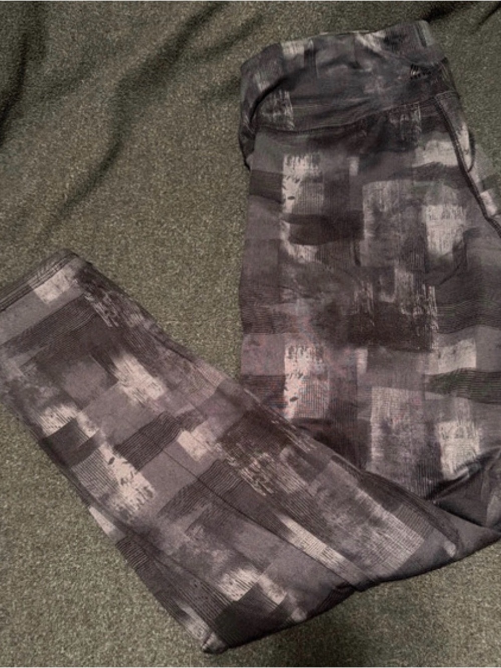 RBX Black & Gray Abstract Print Leggings